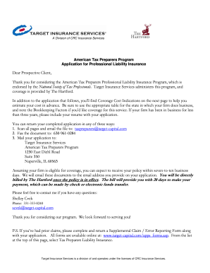 American Tax Preparers Professional Liability Insurance Application