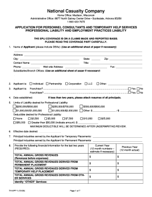 Application for Personnel Consultants and Temporary Help Services