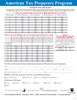 American Tax Preparers Professional Liability Insurance Application