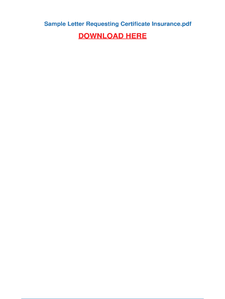 Fillable Online Sample Letter Requesting Certificate Insurance Fax Fillable Online Sample Letter Requesting Certificate Insurance Fax