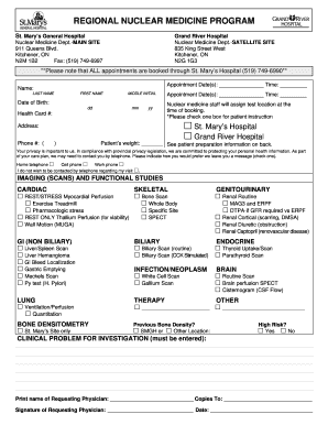 Nuclear Medicine Appointment Form