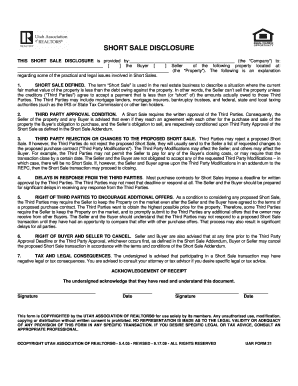 Short Sale Disclosure Form