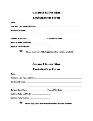 Carpool Registration Form