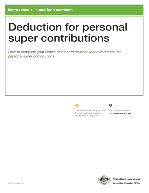 Notice of Intent to Claim Deduction for Personal Super Contributions