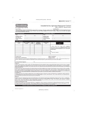 Extended Service Agreement Homeowner Contract