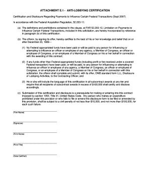Anti-Lobbying Certification Form