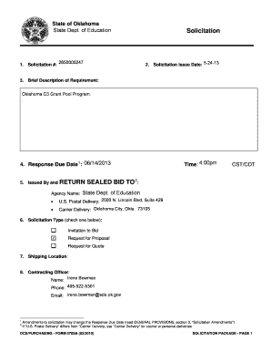 Oklahoma Solicitation Package