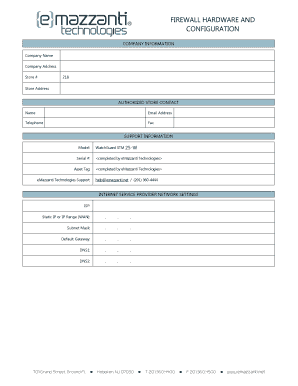 Firewall Hardware and Configuration Form