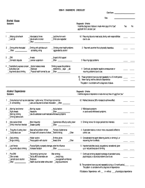 DSM-IV Alcohol Abuse and Dependence Checklist