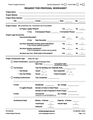 Request for Proposal Worksheet