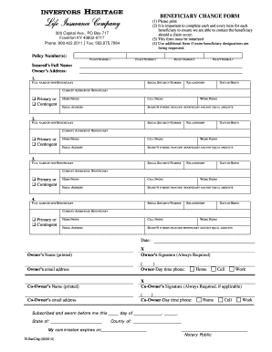 Beneficiary Change Form