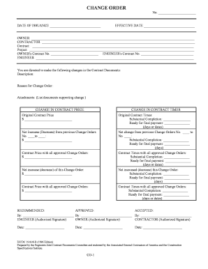 Change Order Form