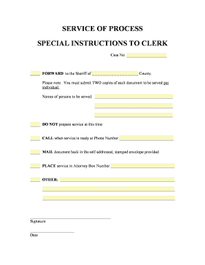 Service of Process Instructions