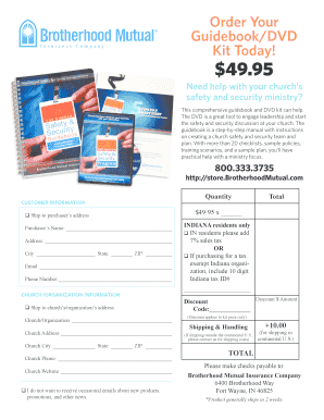 Church Safety and Security Kit Order Form