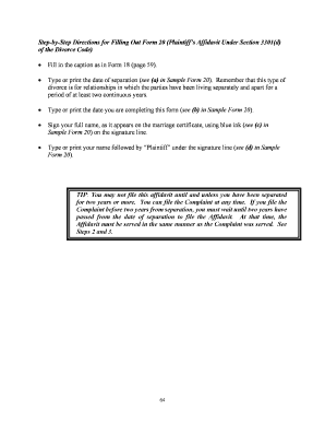 Plaintiff’s Affidavit Under Section 3301(d) of the Divorce Code