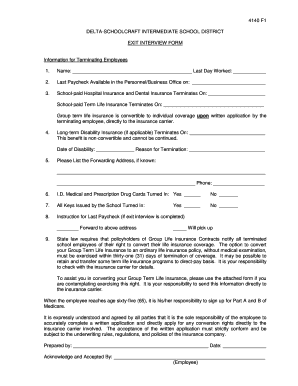 Employee Exit Interview Form