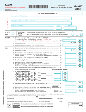Kentucky 740-EZ Individual Income Tax Return