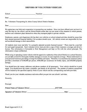 Volunteer Driver Agreement