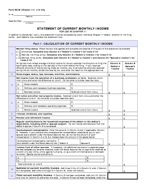 Chapter 11 Statement of Current Monthly Income