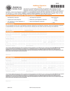 AKC Additional Signature Form