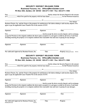Security Deposit Release Form