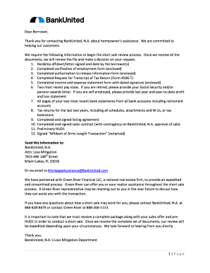 BankUnited Short Sale Hardship Affidavit