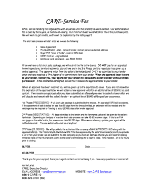 CARE Short Sale Service Agreement