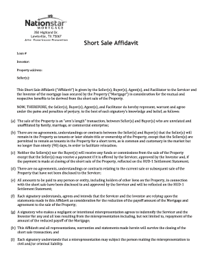 Short Sale Affidavit
