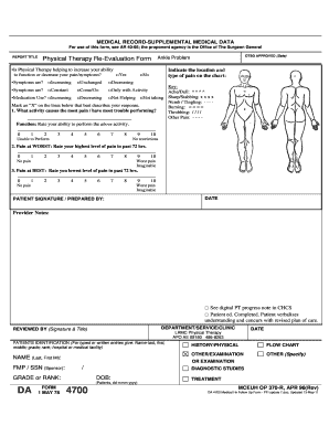 Physical Therapy Re-Evaluation Form