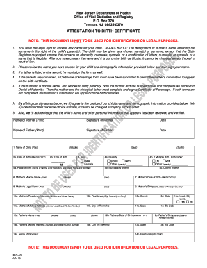 New Jersey Birth Certificate Attestation