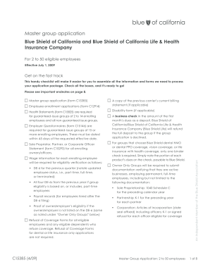 Blue Shield of California Master Group Application