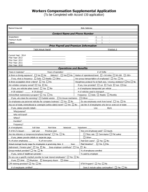 Workers Compensation Supplemental Application