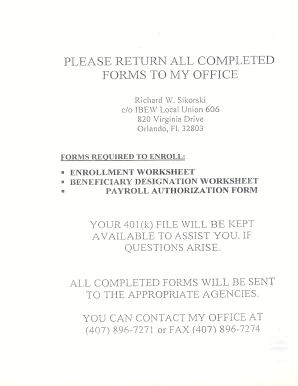 Florida Multi Employer 401K Plan Participation Form