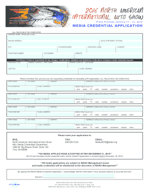Media Credential Application