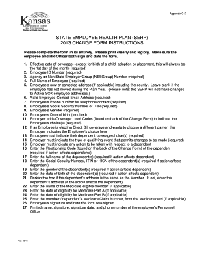 State Employee Health Plan Change Form
