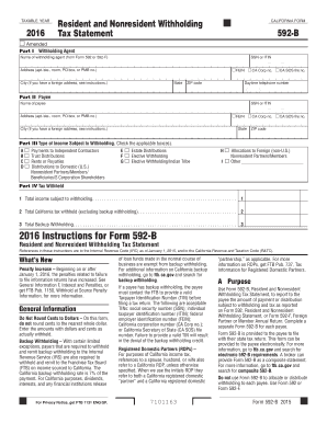 California Form 592-B 2016