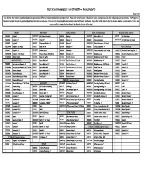 High School Registration Form