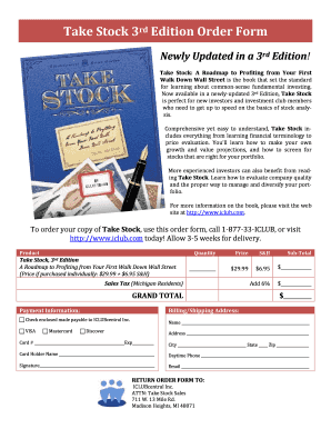 Take Stock 3rd Edition Order Form