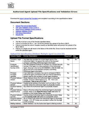 Authorized Agent Upload File Template