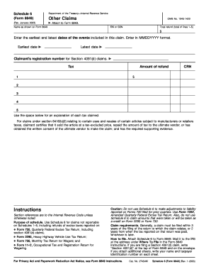 Schedule 6 Form 8849