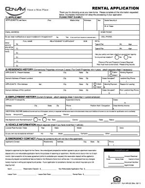 Rental Application Form