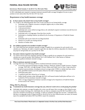 2014 Tax Return Health Coverage FAQ