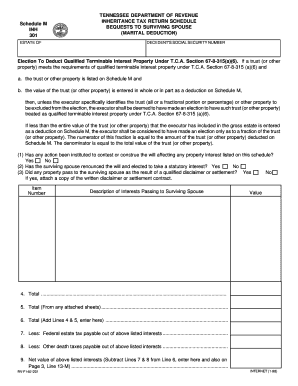 Tennessee Inheritance Tax Return Schedule M