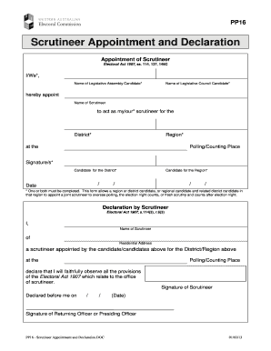 Scrutineer Appointment and Declaration Form