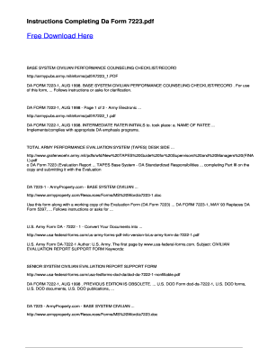 DA Form 7223-1 Civilian Performance Counseling Checklist
