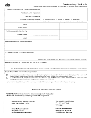 Serviceauftrag / Work order