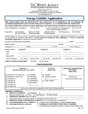 Garage Liability Application