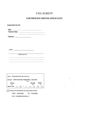 CNA Surety for Process Server Applicants