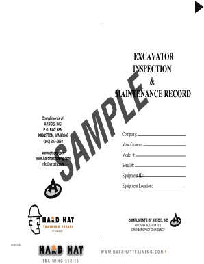 Excavator Inspection and Maintenance Record