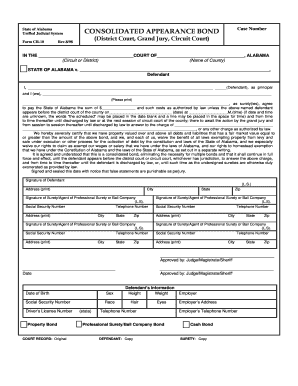 Alabama Consolidated Appearance Bond